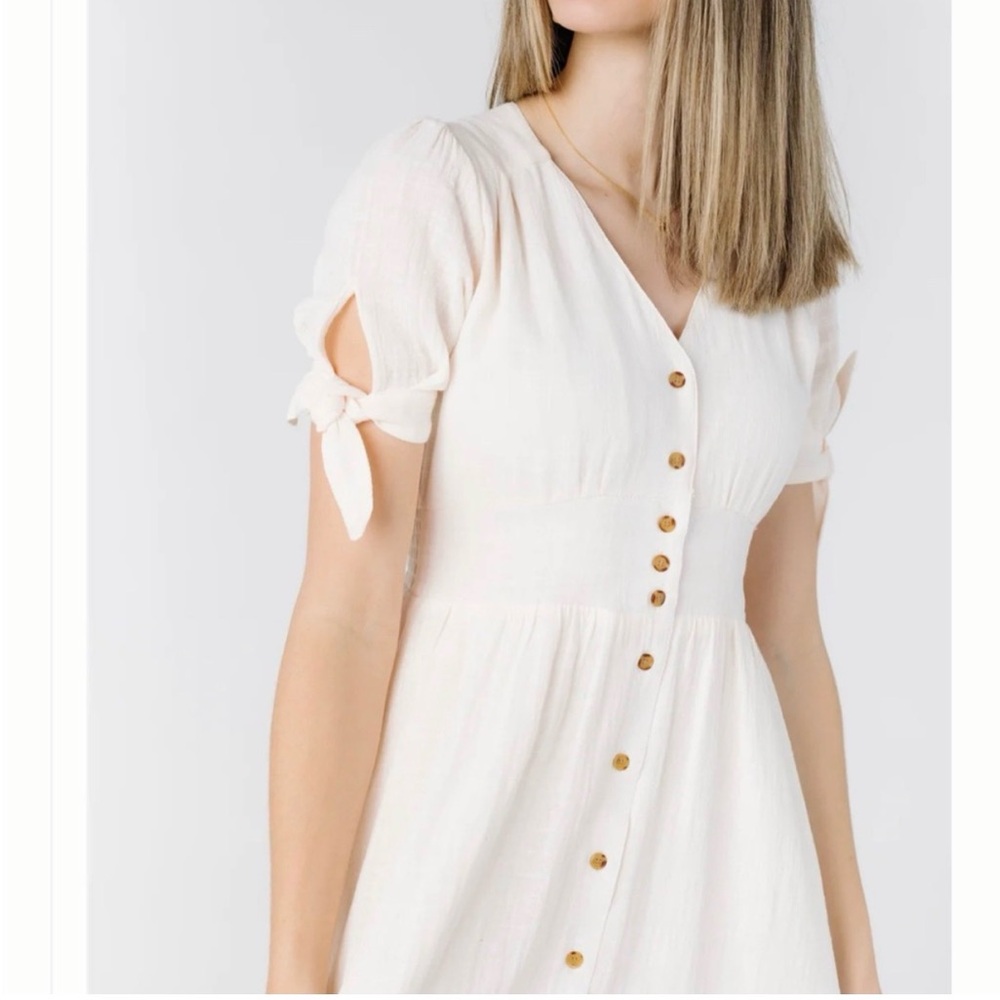 Brass & Roe Nina Button-Up Midi Dress Size Large cotton - Picture 13 of 13